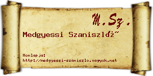 Medgyessi Szaniszló névjegykártya